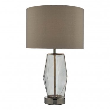 touch lamp with smoke glass and chrome 