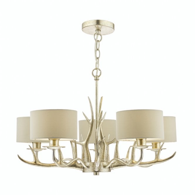 MULROY 5 Light Antler Chandelier in Champagne