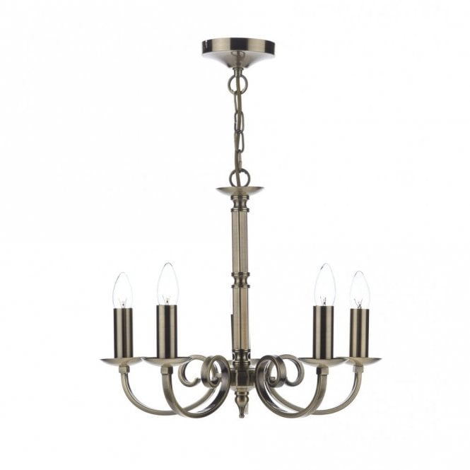 MURRAY - 5 Light Antique Brass Ceiling Light/Pendant