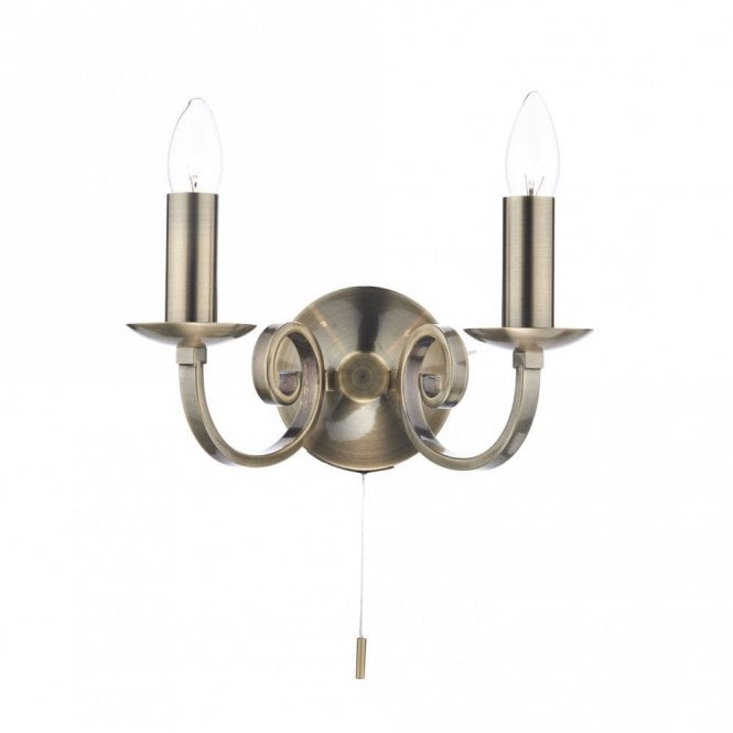 MURRAY - Brass Double Wall Light , Switched