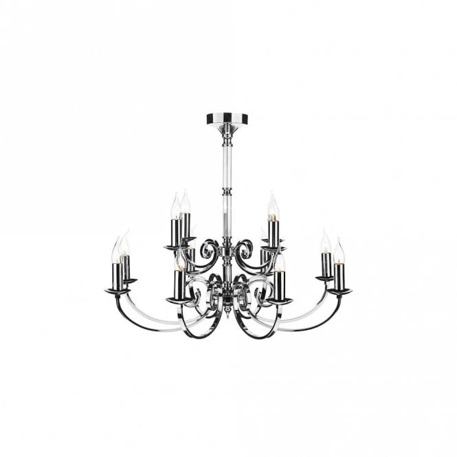 MURRAY - Modern 12 Light Dual Mount Chrome Ceiling Light
