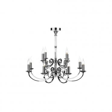 MURRAY - Modern 12 Light Dual Mount Chrome Ceiling Light