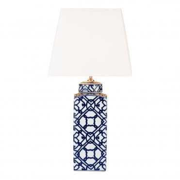Table Lamp Blue/ White Base Only