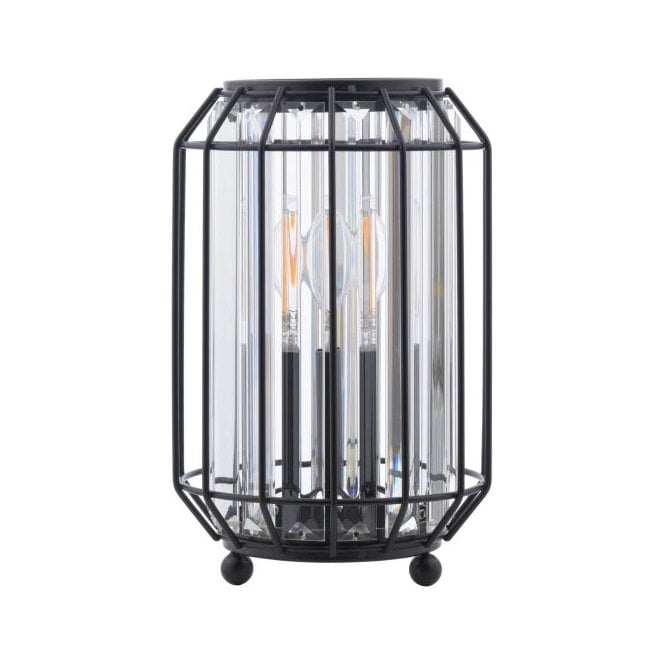 Naeva Table Lamp - Matte Black and Crystal
