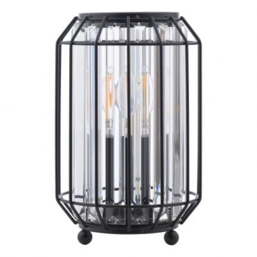 Naeva Table Lamp - Matte Black and Crystal