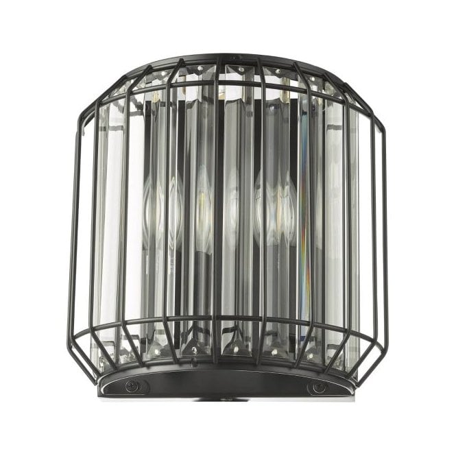 Naeva Wall Light - Matte Black and Crystal