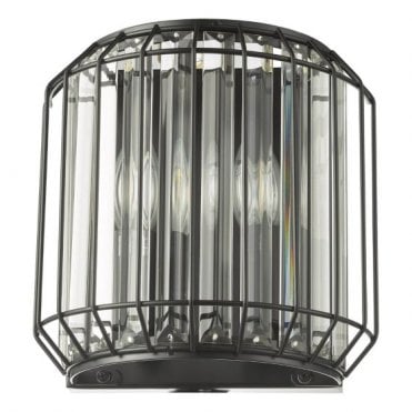 Naeva Wall Light - Matte Black and Crystal