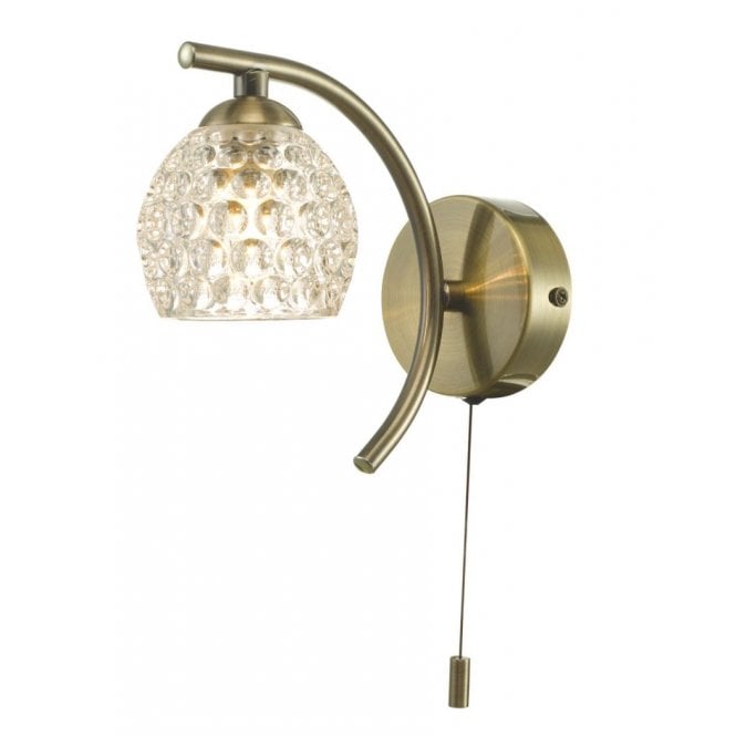 NAKITA Wall Light Antique Brass With Dimpled Glass