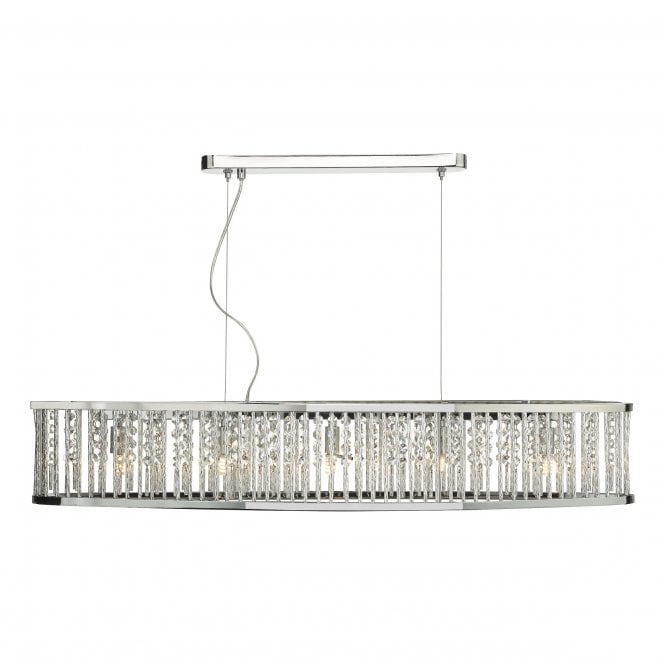 NANTES 5 Light Bar Hanging Ceiling Pendant Light Chrome Aluminium