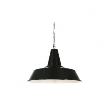 NASSAU - Industrial Factory Ceiling Pendant In Powder Coated Black
