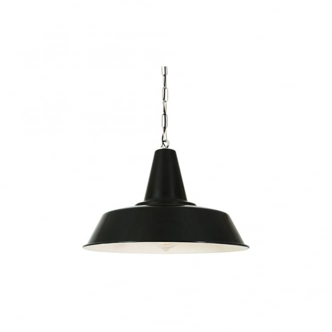NASSAU - Industrial Factory Ceiling Pendant In Powder Coated Black
