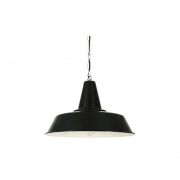 NASSAU - Industrial Factory Ceiling Pendant In Powder Coated Black