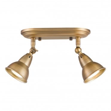 aged brass 2light bar 