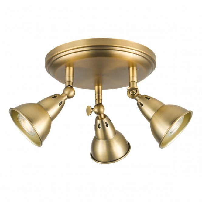 Nathaniel 3 Light Spotlight Plate - Aged Brass