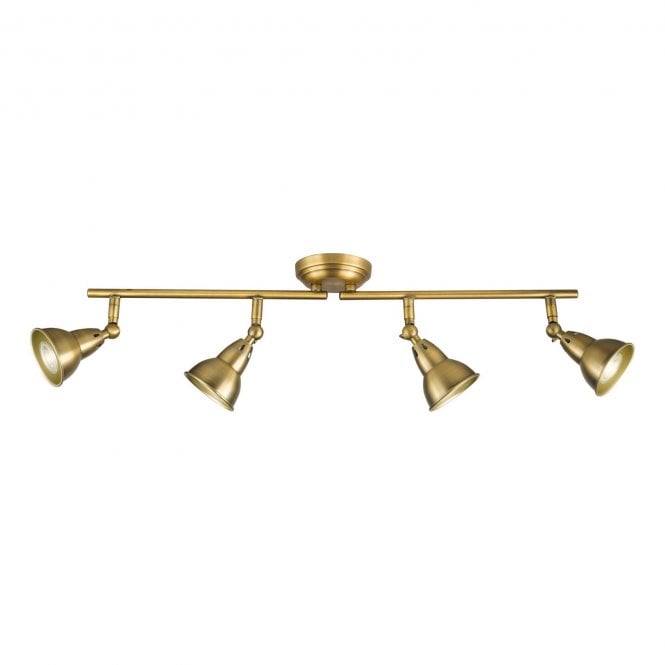 Nathaniel 4 Light Spotlight Bar - Aged Brass