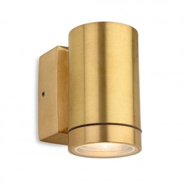 exterior wall spotlight in brass