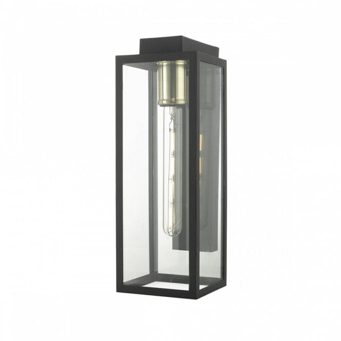 NAXOS Box Exterior Wall Light Black and Clear Glass IP43