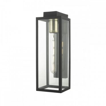 NAXOS Box Exterior Wall Light Black and Clear Glass IP43