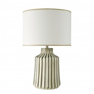 A danish inspired neutral ceramic table lamp base 