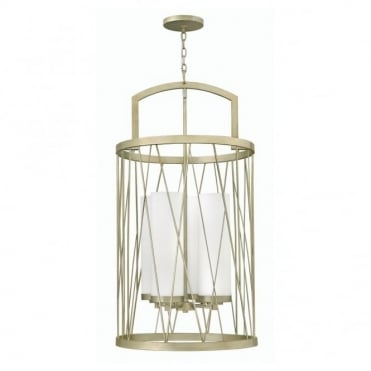 NEST - Large Lantern Pendant Chandelier in Antique Silver