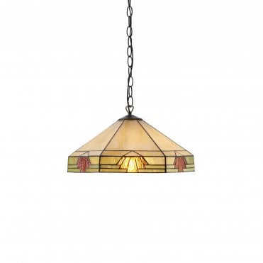 NEVADA - Tiffany Hanging Pendant Light In Art Deco Style