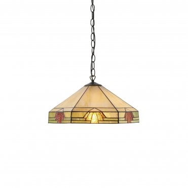 NEVADA - Tiffany Hanging Pendant Light In Art Deco Style