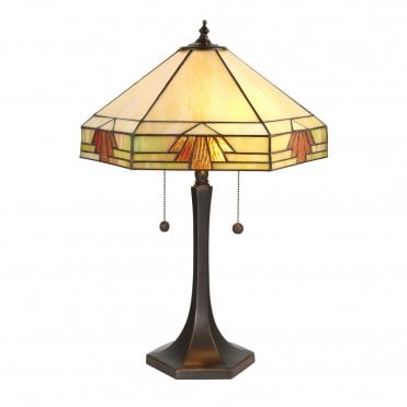 NEVADA - Tiffany Table Lamp, Large, Art Deco Style