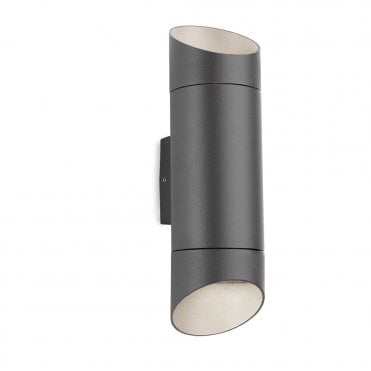 grey two light wall light in tube shape