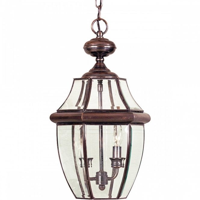 NEWBURY Large Exterior Pendant Chain Lantern Aged Copper