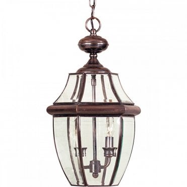NEWBURY Large Exterior Pendant Chain Lantern Aged Copper
