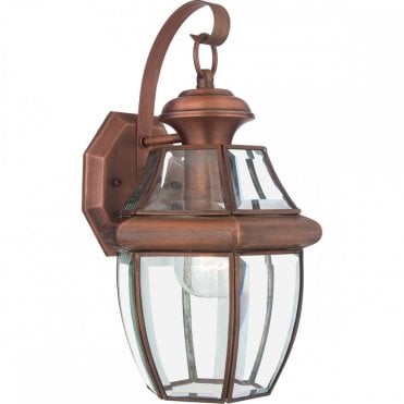 NEWBURY Medium Exterior Wall Lantern Aged Copper