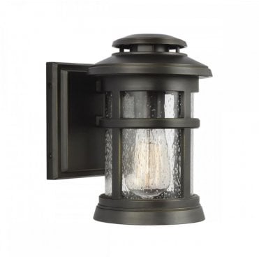 Small Exterior Coastal Wall Lantern In Bronze