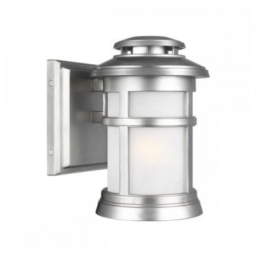 NEWPORT Small Exterior Coastal Wall Lantern in Stainless Steel