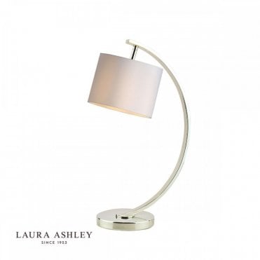 NOAH Brushed Chrome 1 Light Table Lamp with White Shade