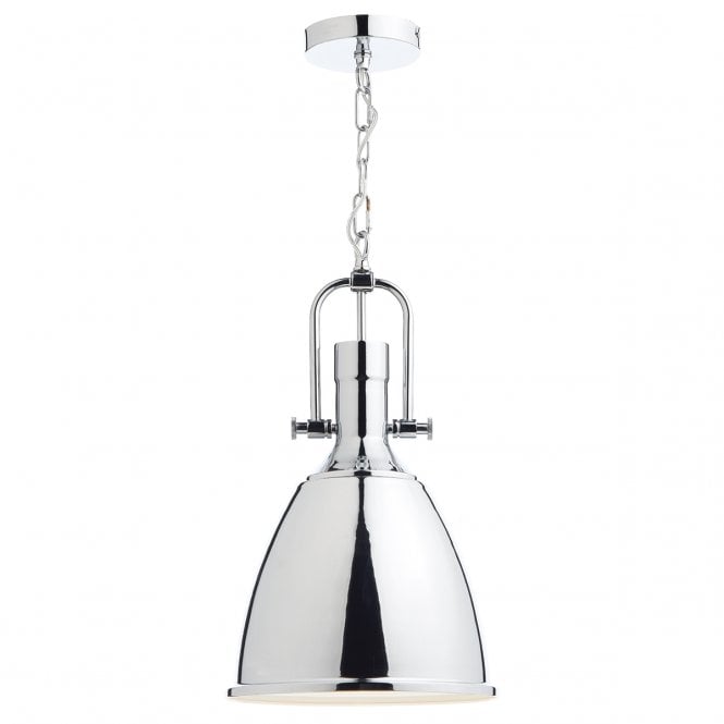 NOLAN Industrial Style Polished Chrome Ceiling Pendant