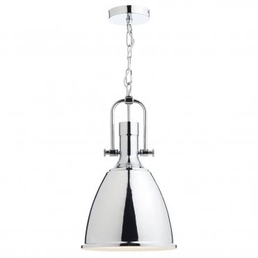 NOLAN Industrial Style Polished Chrome Ceiling Pendant