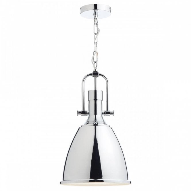 NOLAN Industrial Style Polished Chrome Ceiling Pendant