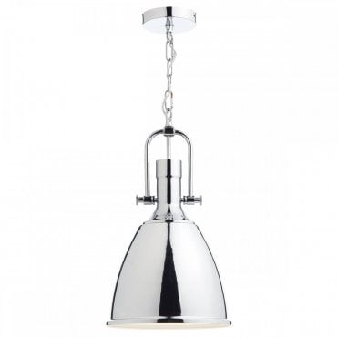 NOLAN Industrial Style Polished Chrome Ceiling Pendant