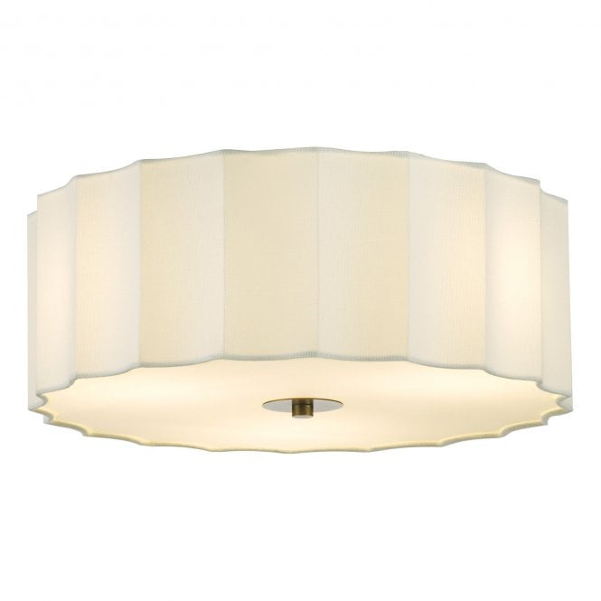Noura 3 Light Flush Ceiling Light in Ivory 