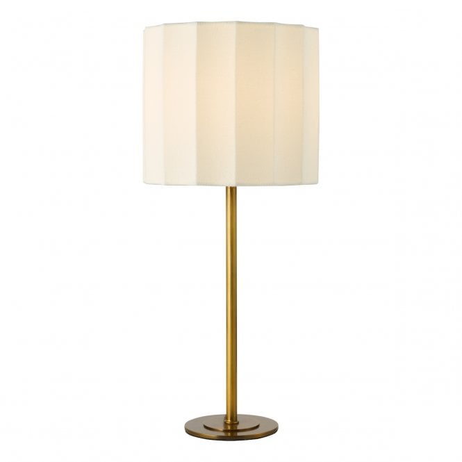 Noura Table Lamp in Antique Bronze with Ivory Linen Shade