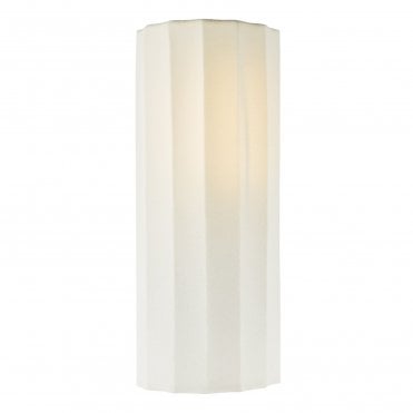 linear ivory linen wall light with decorative ripple curves