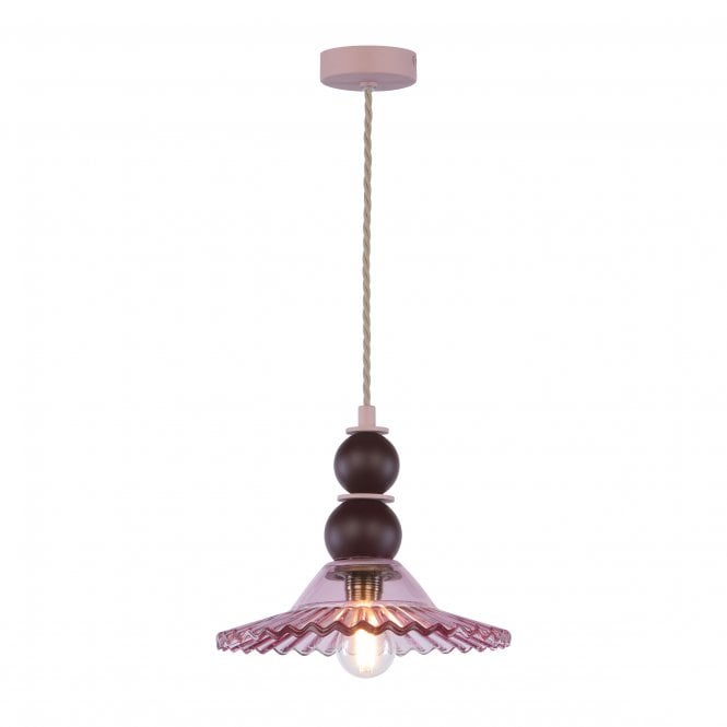 Nueva Ceiling Pendant - Azalea Glass and Aubergine