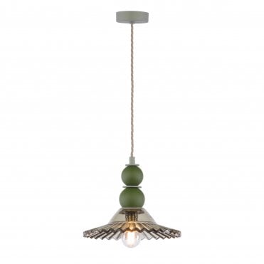modern and fun sage and moss green ceiling pendant with glass shade
