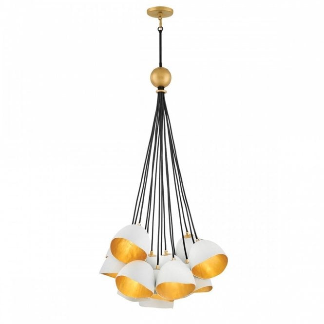 NULA 15 Light Ceiling Pendant Gold, White