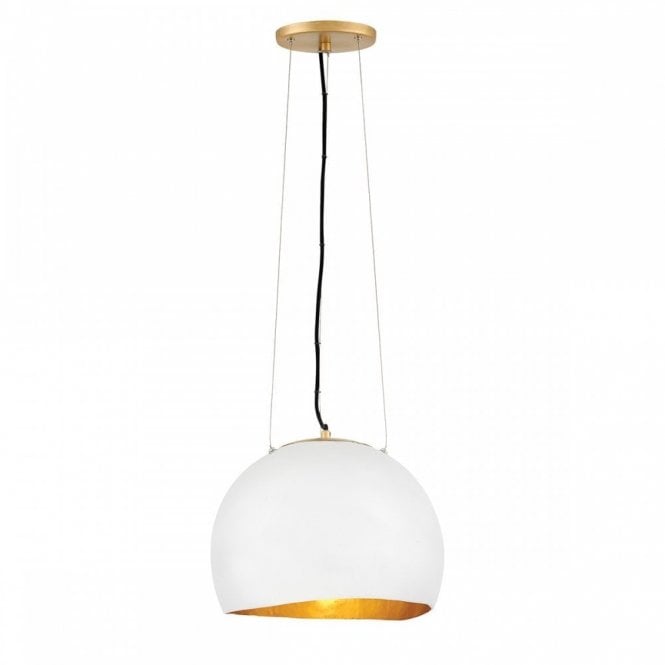 NULA Ceiling Pendant Luxe Gold and White