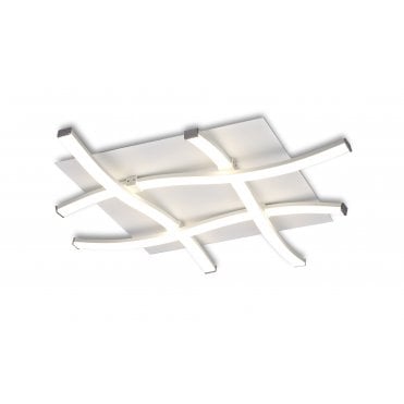 LED White Flush Ceiling Light With Frosted Acrylic