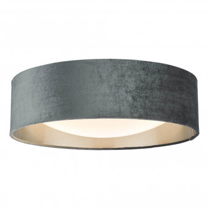NYSA 2 Light Flush Velvet Dark Grey Shade 40Cm