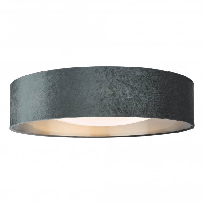 NYSA 3 Light Flush Velvet Dark Grey Shade 60Cm
