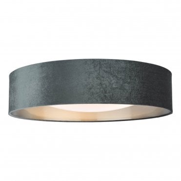 3 light ceiling flush with dark grey velvet shade 