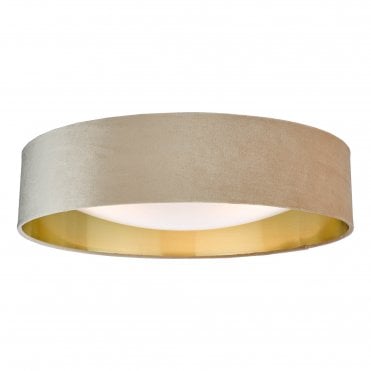 3 light flush with velvet taupe shade
